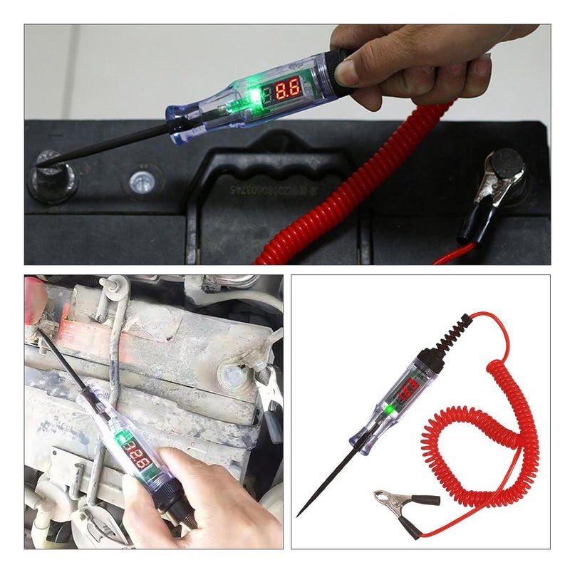 Relay Tester, Automotive Digital Fuse Tester with LED Display, 3-48V Circuit for Car Truck Boat, Voltmeter Test Pen with Piercing Probe, 1.2M Spring Cable for Electrical Diagnostics - Image 2